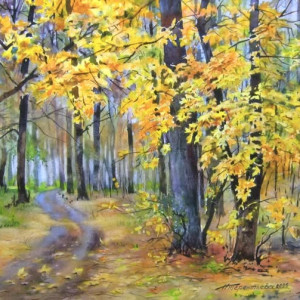 osennyaya pora...  2025  akvarel 35 kh 50 sm